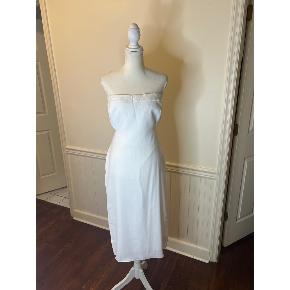 Sachin & Babi White Strapless‎ Back Cutout Midi Dress Size 6 NWT